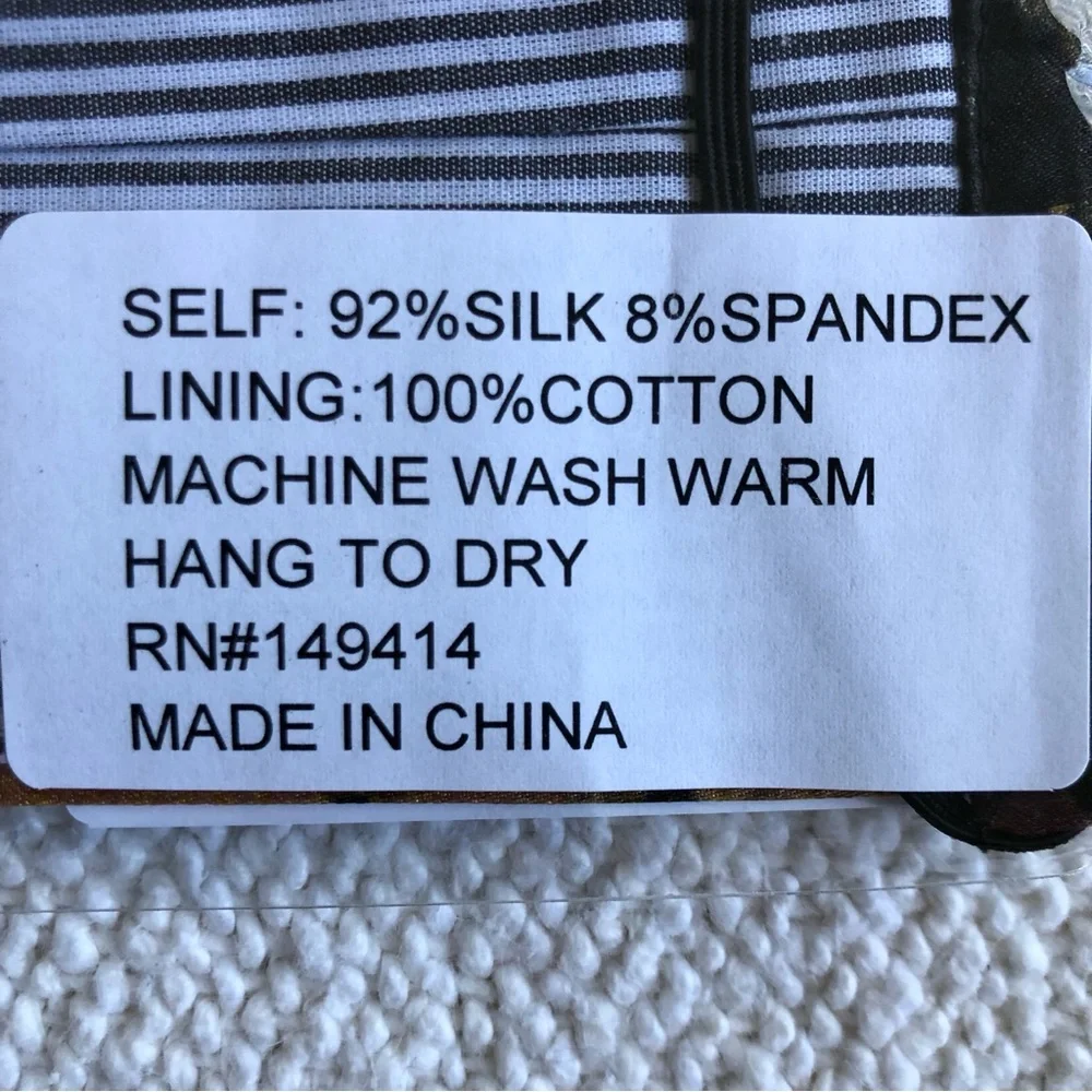JOHNNY WAS NEW Black Gold Print Silk Blend Face Mask